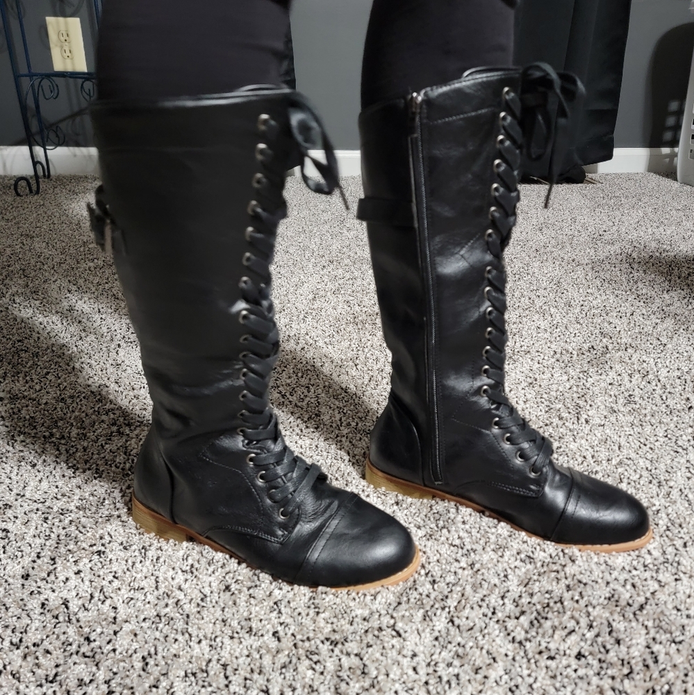 Black Knee High Boots